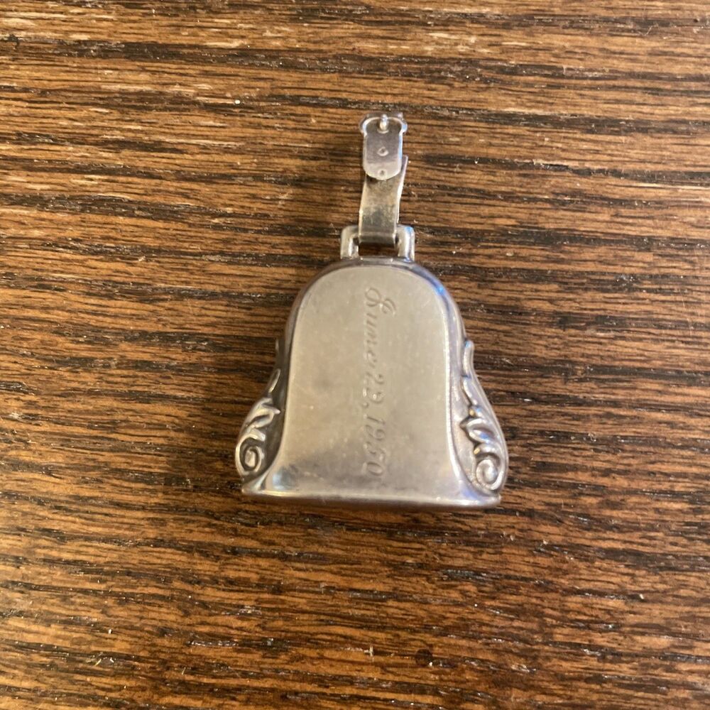 Vintage Web Sterling Silver Rattle Baby Birth Record Bell Engraved Works